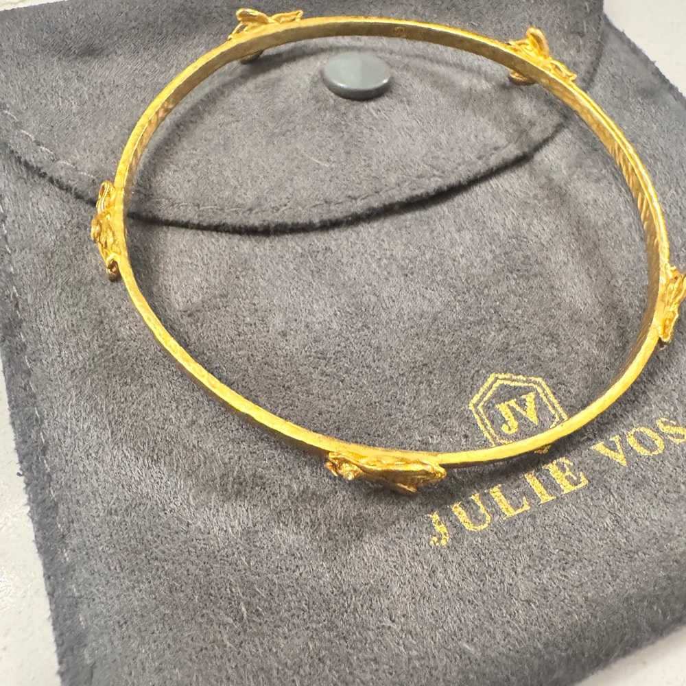 Julie Vos Gold Leaf Motif Bangle